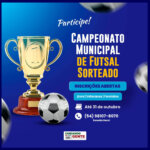 Inscrições abertas para o Municipal de Futsal Sorteado