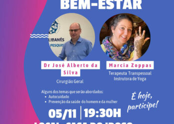 Hoje tem palestra sobre saúde e bem-estar na Casa do Idoso