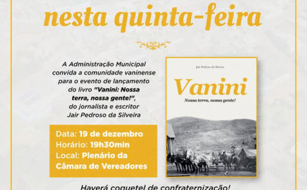 Livro sobre o município será lançado nesta quinta-feira