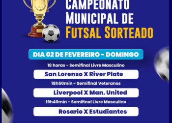 Domingo de semifinais no Campeonato Municipal de Futsal Sorteado