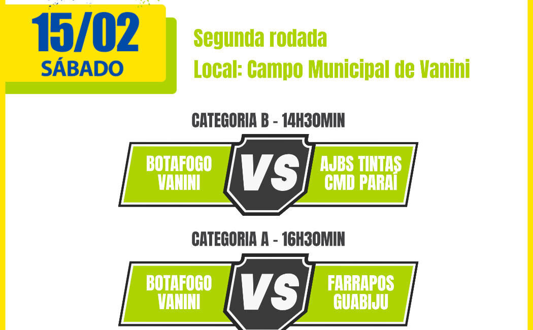 Vanini receberá jogos da segunda rodada da Copa Basalto de Futebol de Campo